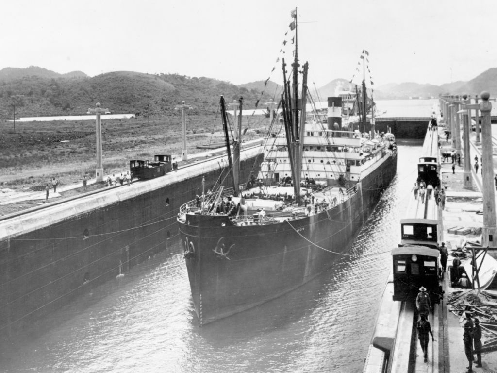 Panama Canal: ship crossing circa 1930
